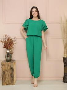 Women Two-piece Outfits - 綠色 - 查看 1