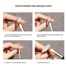 1 Đầu Tròn Móng Tay Nghệ Thuật Bàn Chải Tự Làm Dụng Cụ Làm Móng Tay Nhựa Nhòe Bàn Chải, Bút Vẽ Móng Tay Gel Móng Tay Bàn Chải - màu đen - Xem 6