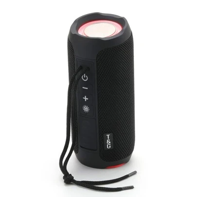 T&G TG227 Portable Wireless Speaker With LED Color Light Subwoofer Outdoor Column Boombox Stereo Music FM Vacation Essentials Travel Essential