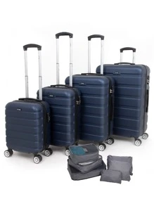Set Of 4 Rigid Travel Suitcases With 360 Wheels Travel Bags - Blue - View 1