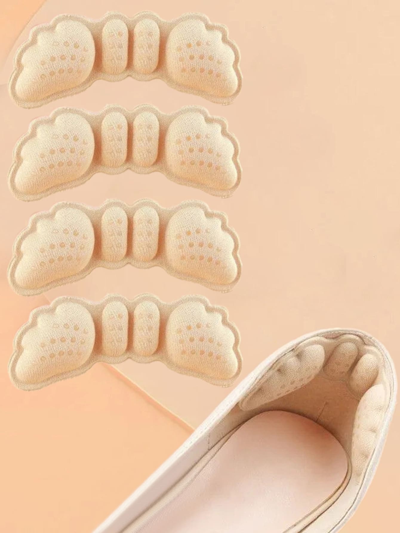 2 Pairs 6mm Thick Heel Pads Anti-slip And Anti-wear Shoe Insert Cushion To Reduce Size Difference And Prevent Feet Rubbing For High Heels, Loafers