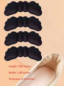 2 cặp 6mm Gót dày Chống trượt , Chống mài mòn , Ngăn chặn Giày dép , Điều chỉnh Giày Kích thước , Thích hợp Đối với Cao gót , Giày đế bệt - màu đen - Xem 3