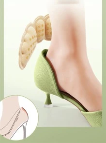 2 Pairs 6mm Thick Heel Pads Anti-slip And Anti-wear Shoe Insert Cushion To Reduce Size Difference And Prevent Feet Rubbing For High Heels, Loafers - Apricot - View 6