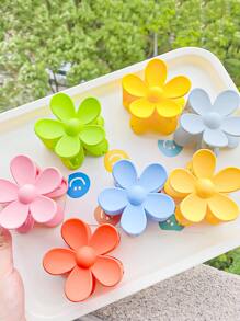 Spring & Summer Candy Colored Sweet Flower Shaped Hair Claw Clip & Hair Pin & Hair Accessories - Mint Green - View 3