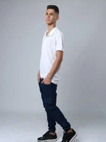 Tween Boys Jeans - 深色水洗藍 - 查看 2