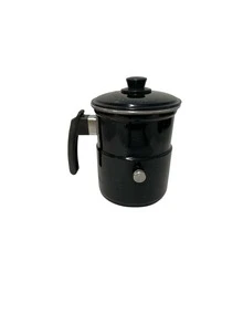 Leiteira, Fervedor de Leite com Apito 1,0L em alumínio na cor preta. - Preto - Visão 2