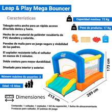 Juego Inflable Brincolin Infantil Trampolin Con Resbaladilla y Pelotas Juego al aire libre para brincar Brincolin Para niños y niñas - Azul - Ver 3