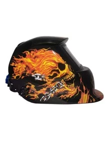 Careta Electrónica para Soldar Auto Obscurece Fuego Calavera. - Naranja Quemada - Ver 6