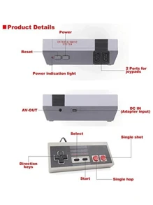 Mini Consola clásica: integrada con 620 Juegos Retro clásicos con Modo Dual para Jugadores y Juegos de Arcade para Dos Jugadores - Gris Claro - Ver 2