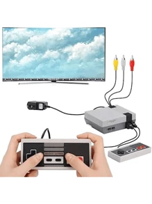 Mini Consola clásica: integrada con 620 Juegos Retro clásicos con Modo Dual para Jugadores y Juegos de Arcade para Dos Jugadores - Gris Claro - Ver 3