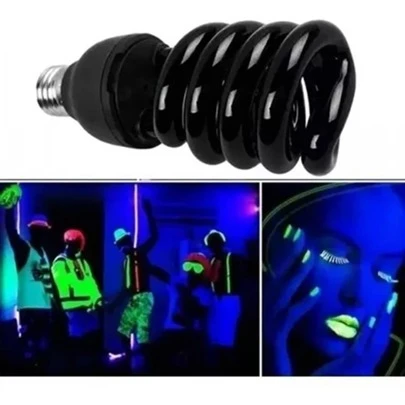 Lâmpada Luz UV 30w Espiral Efeito Neon Energia 220v E27