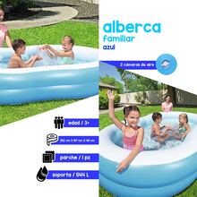 Piscina Inflable Ovalada Infantil Alberca Hinchable Azul 2.62 mts Alberca Para Niñas y Niños - Azul - Ver 3