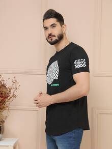 Men T-Shirts - 黑色 - 查看 4