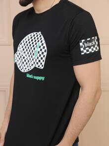 Men T-Shirts - 黑色 - 查看 2