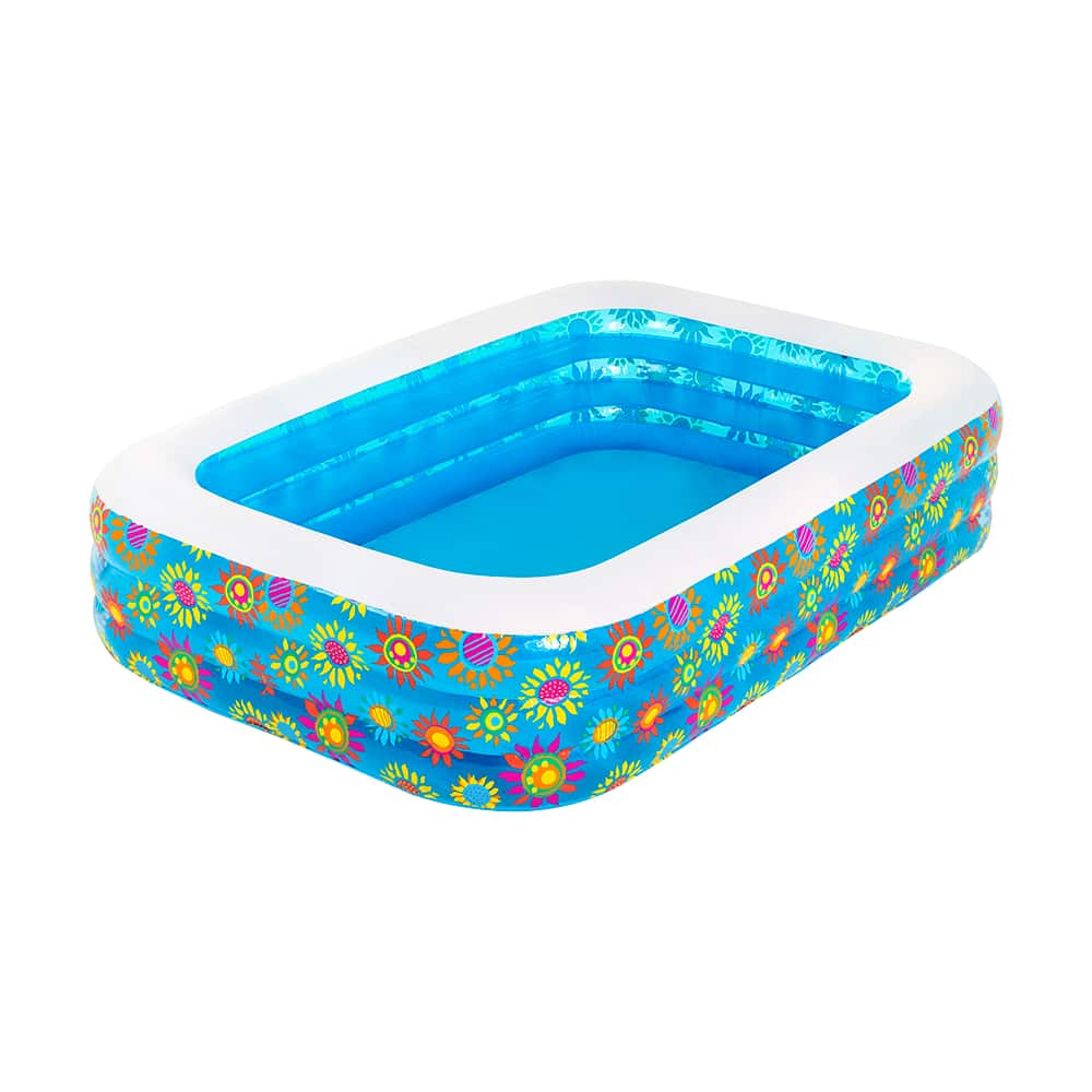 Piscina Inflable Infantil Piscina Alberca Rectangular Diseño Flores Chica 2.29 mts Alberca hinchable