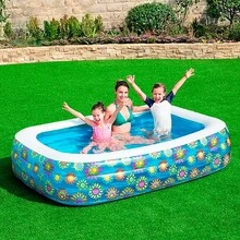 Piscina Inflable Infantil Piscina Alberca Rectangular Diseño Flores Chica 2.29 mts Alberca hinchable