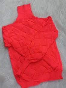 Women Sweaters - Coral Orange - View 2