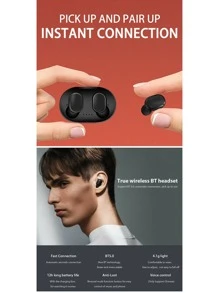 Fone De Ouvido A6S Mipods Ios Android S - Preto - Visão 4