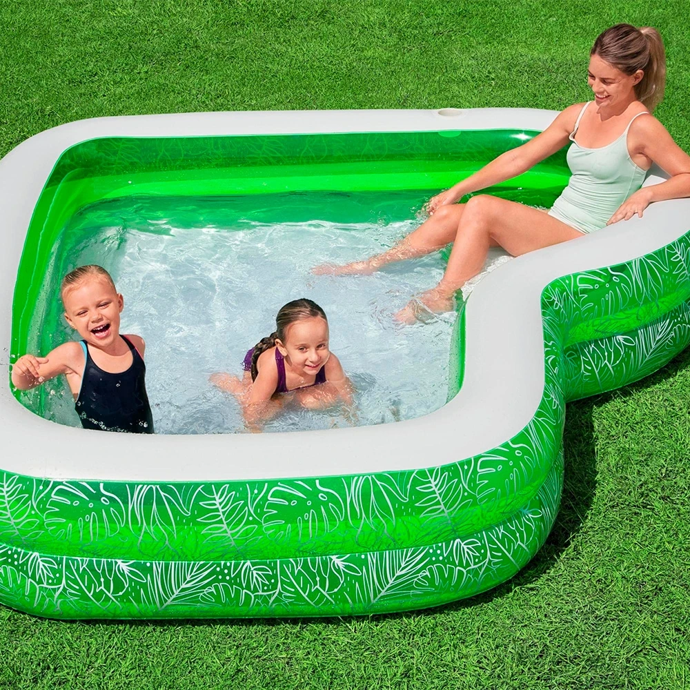 Tropical Family Inflatable Pool With Cup Holder Inflatable Pool 2.31 ...