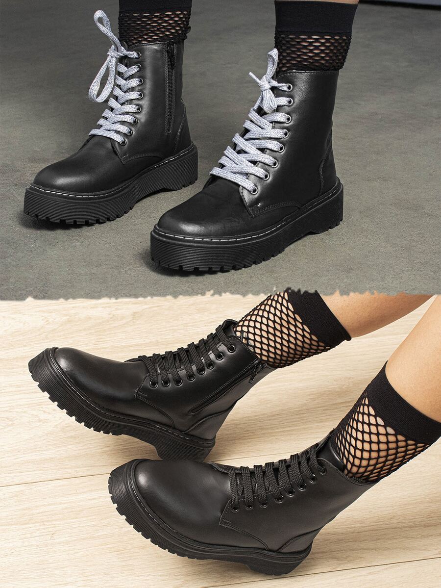 Women Fashion Boots - 黑色 - 查看 1