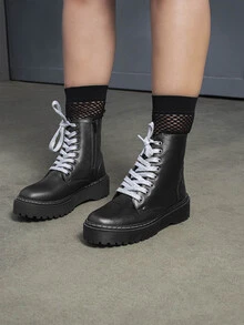 Women Fashion Boots - 黑色 - 查看 4