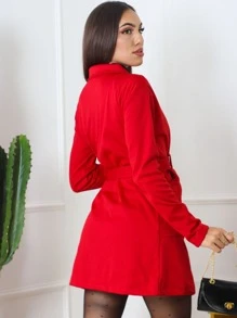 Women Trench Coats - 紅色 - 查看 2