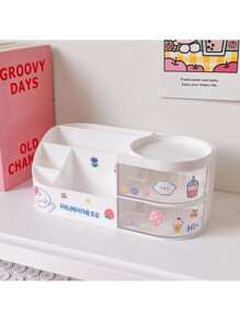 Organizador De Escritorio con compartimentos Plumones Lápices con sticker9*12*22cm - Multicolor - Ver 2