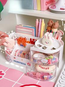 Organizador De Escritorio con compartimentos Plumones Lápices con sticker9*12*22cm - Multicolor - Ver 1