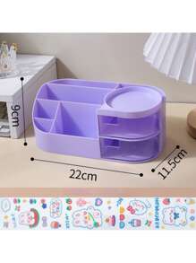 Organizador De Escritorio con compartimentos Plumones Lápices con sticker9*12*22cm - Multicolor - Ver 4