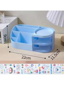 Organizador De Escritorio con compartimentos Plumones Lápices con sticker9*12*22cm - Multicolor - Ver 5