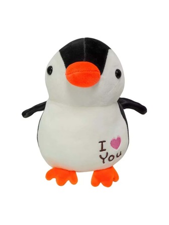 Peluche De Pingüino Suavecito 20 Cm Con Frase De Amor Kawaii