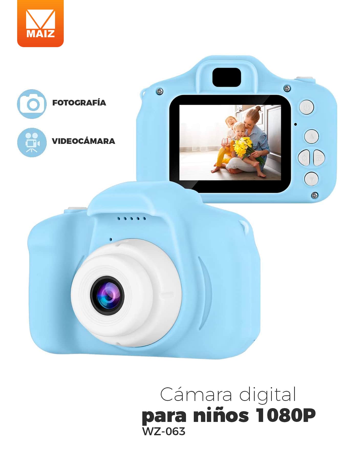 Digital Camera For Children Includes 3 Games Educational Toy - Pink - View 1