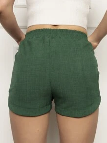 Women Shorts - 軍綠色 - 查看 2