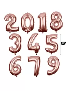 Globos números grande metálico color rosa oro 82cm - Rosa - Ver 4