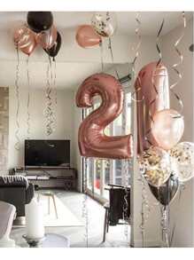 Globos números grande metálico color rosa oro 82cm - Rosa - Ver 2