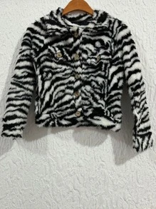 Women Winter Coats - 黑與白 - 查看 1