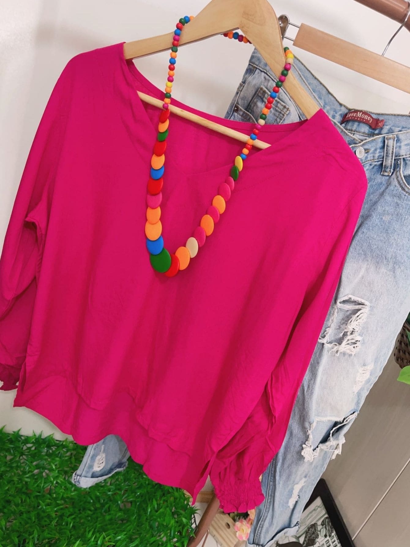 Women Tops - Màu Hồng Tươi - Xem 1