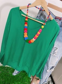 Women Tops - 綠色 - 查看 1