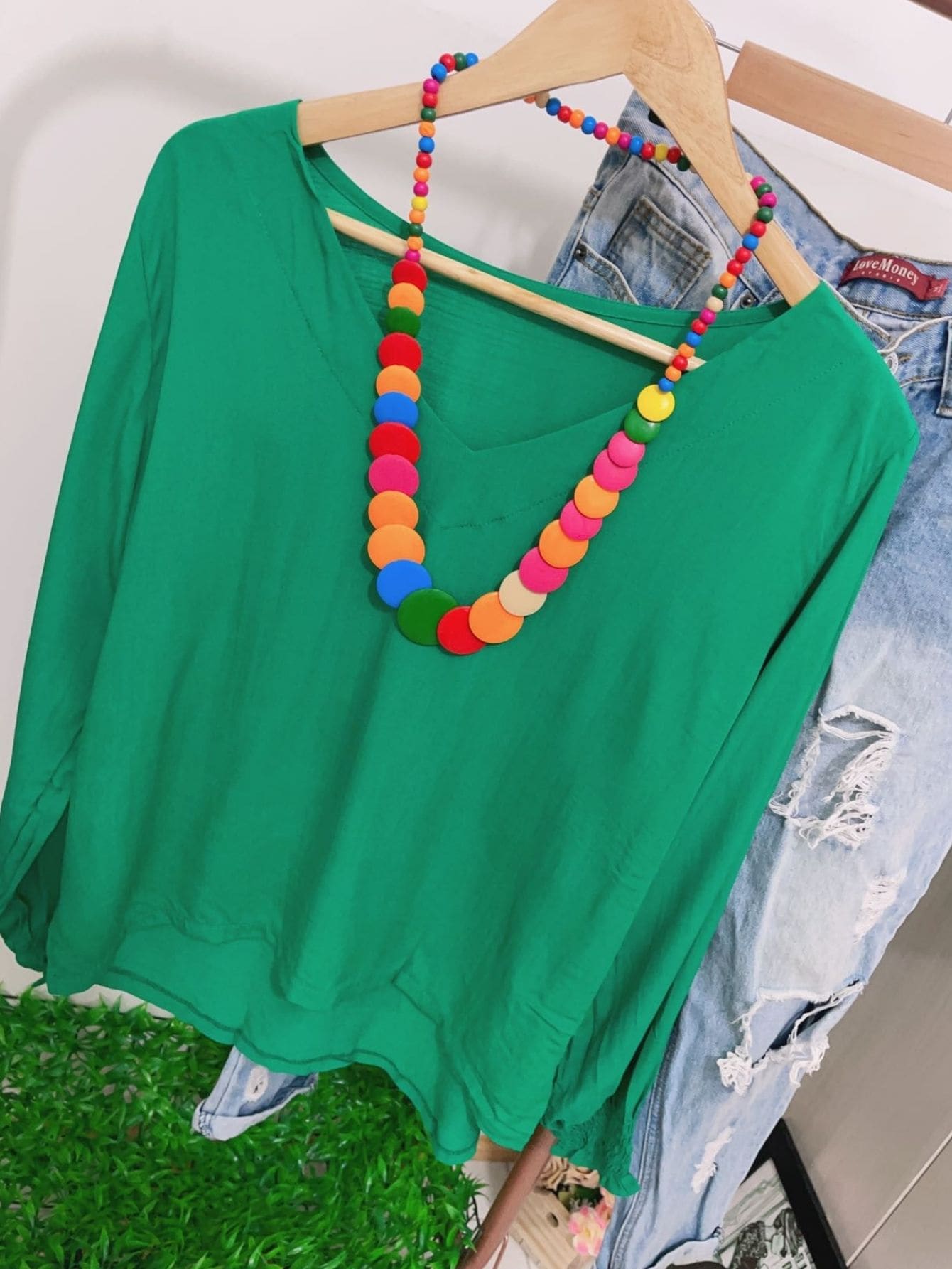 Women Tops - 綠色 - 查看 1