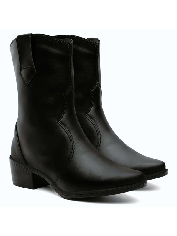 Bota Feminina Improvizzo Cano Media Western Moda Confortável sapatos feminina elegante salto baixo