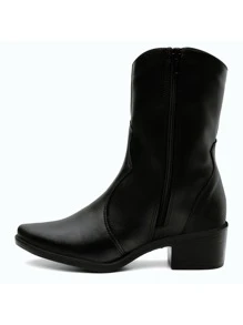 Bota Feminina Improvizzo Cano Media Western Moda Confortável sapatos feminina elegante salto baixo