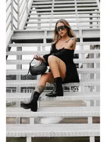 Bota Feminina Improvizzo Cano Media Western Moda Confortável sapatos feminina elegante salto baixo