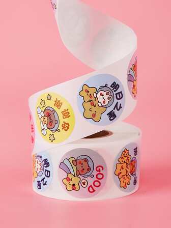 500入組彩色卡通動物獎勵貼紙