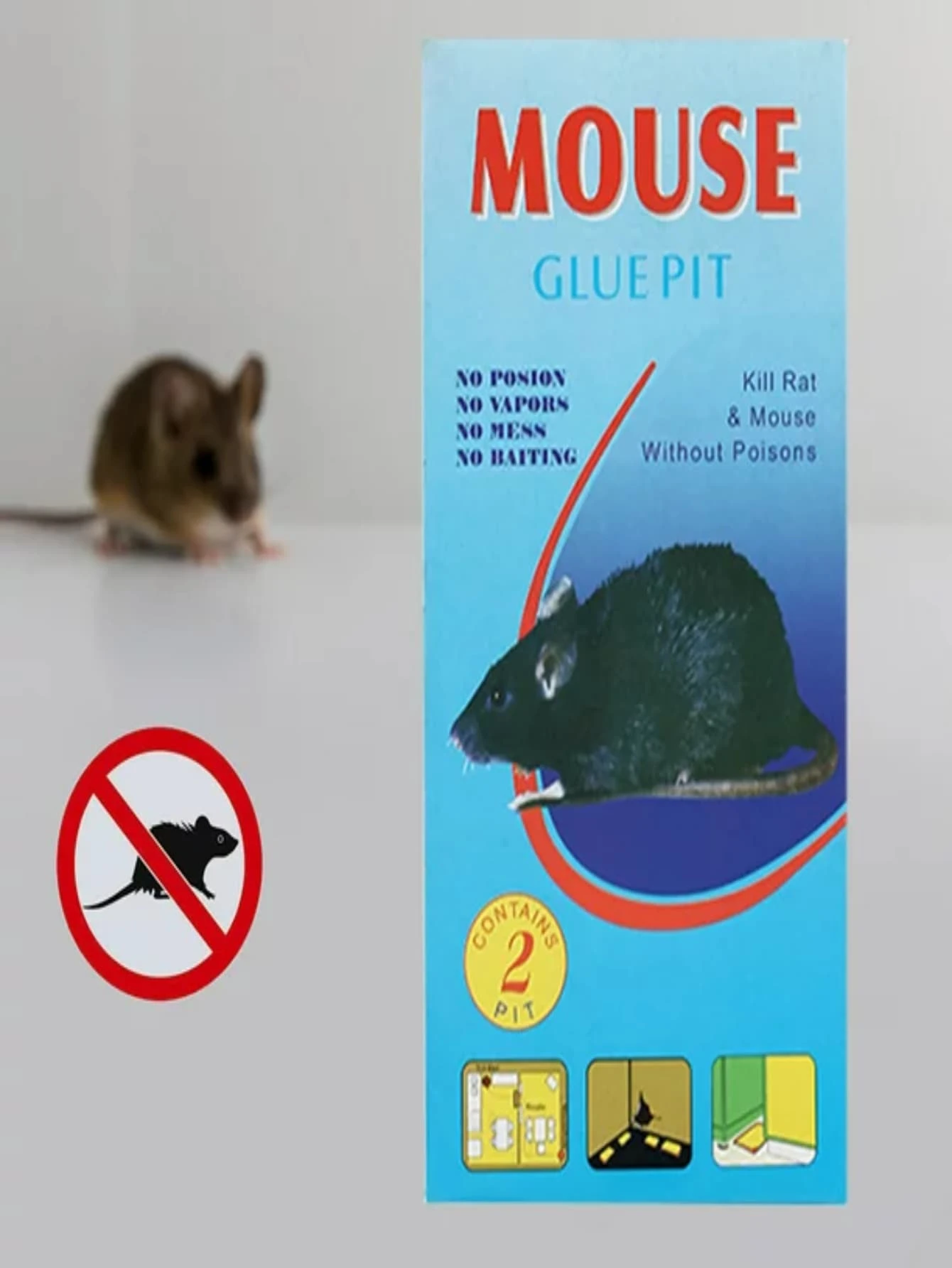 Trampas de pegamento para ratones, trampa para ratas - Azul - Ver 1