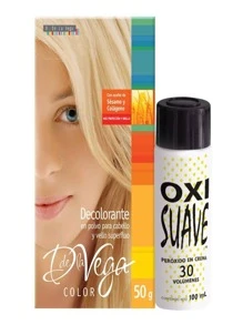 Decolorante capilar en polvo D de la Vega 50 g + 1 peróxido en crema 100 ml - Amarillo - Ver 1