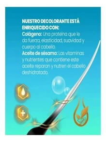 Decolorante capilar en polvo D de la Vega 50 g + 1 peróxido en crema 100 ml - Amarillo - Ver 4