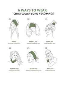 Băng đô cài tóc phong cách Bohemian cho nữ họa tiết Paisley cho cuộc sống hàng ngày - trắng - Xem 5