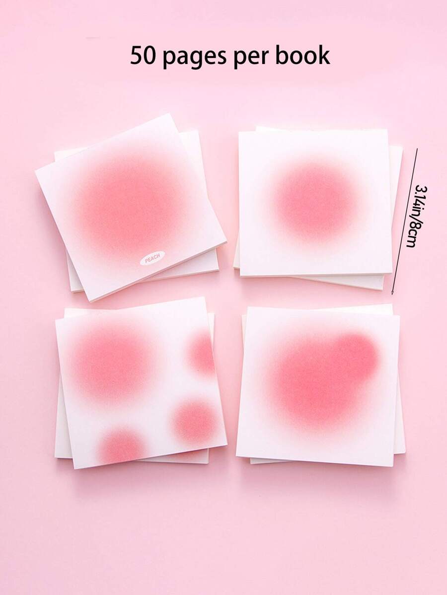 4pcs Mixed-color Gradual Change Sticky Note Memo Pad Reminder Notebook ...