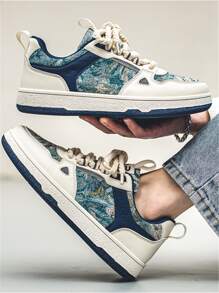 Men Skate Shoes, Lace-up Front Sporty Sneakers