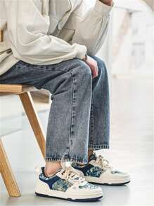 Men Skate Shoes, Lace-up Front Sporty Sneakers